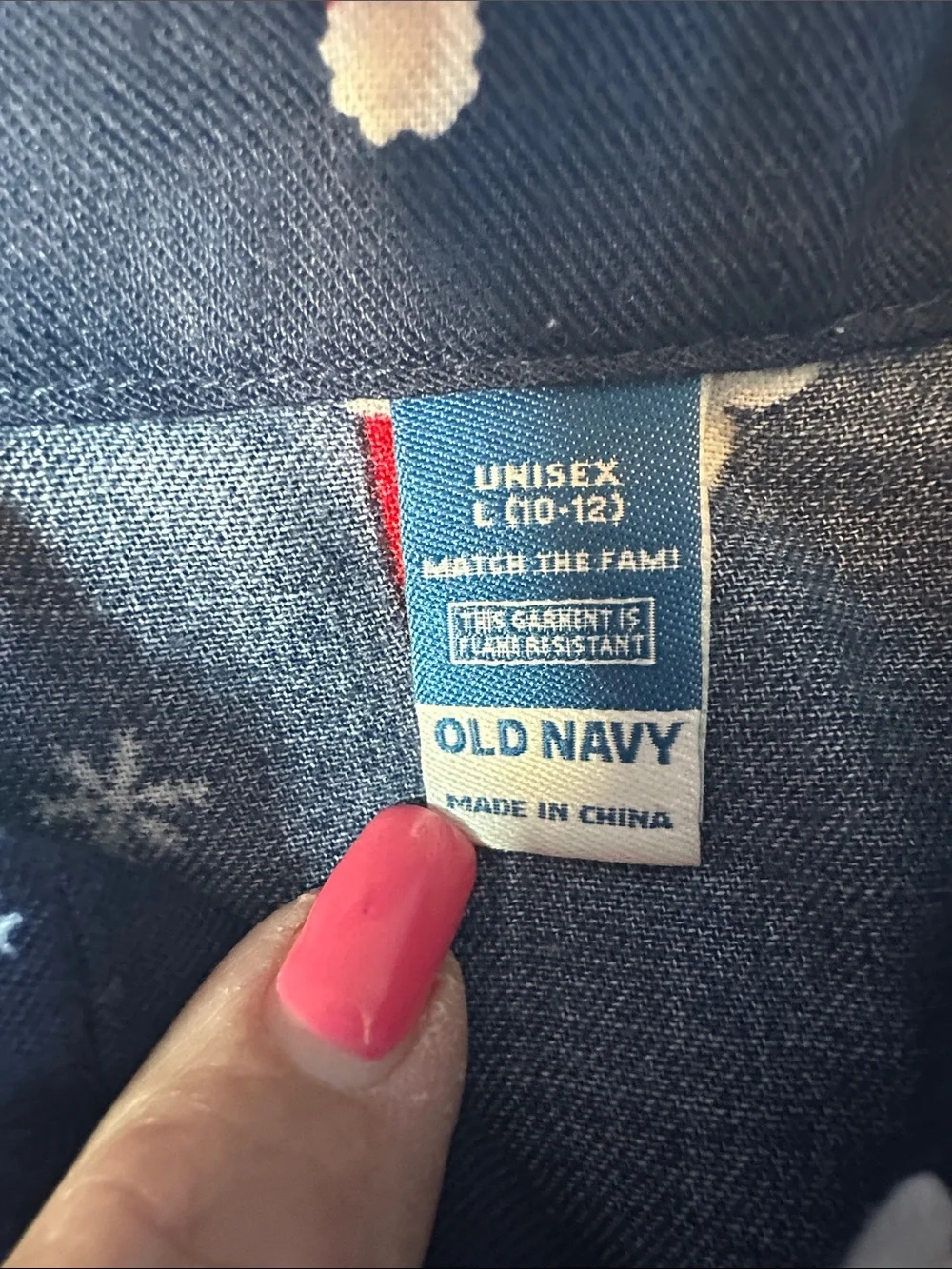 EUC Old Navy Navy Blue Kids Santa Print Pajama Set Sz L 10-12 unisex 🎅🏻